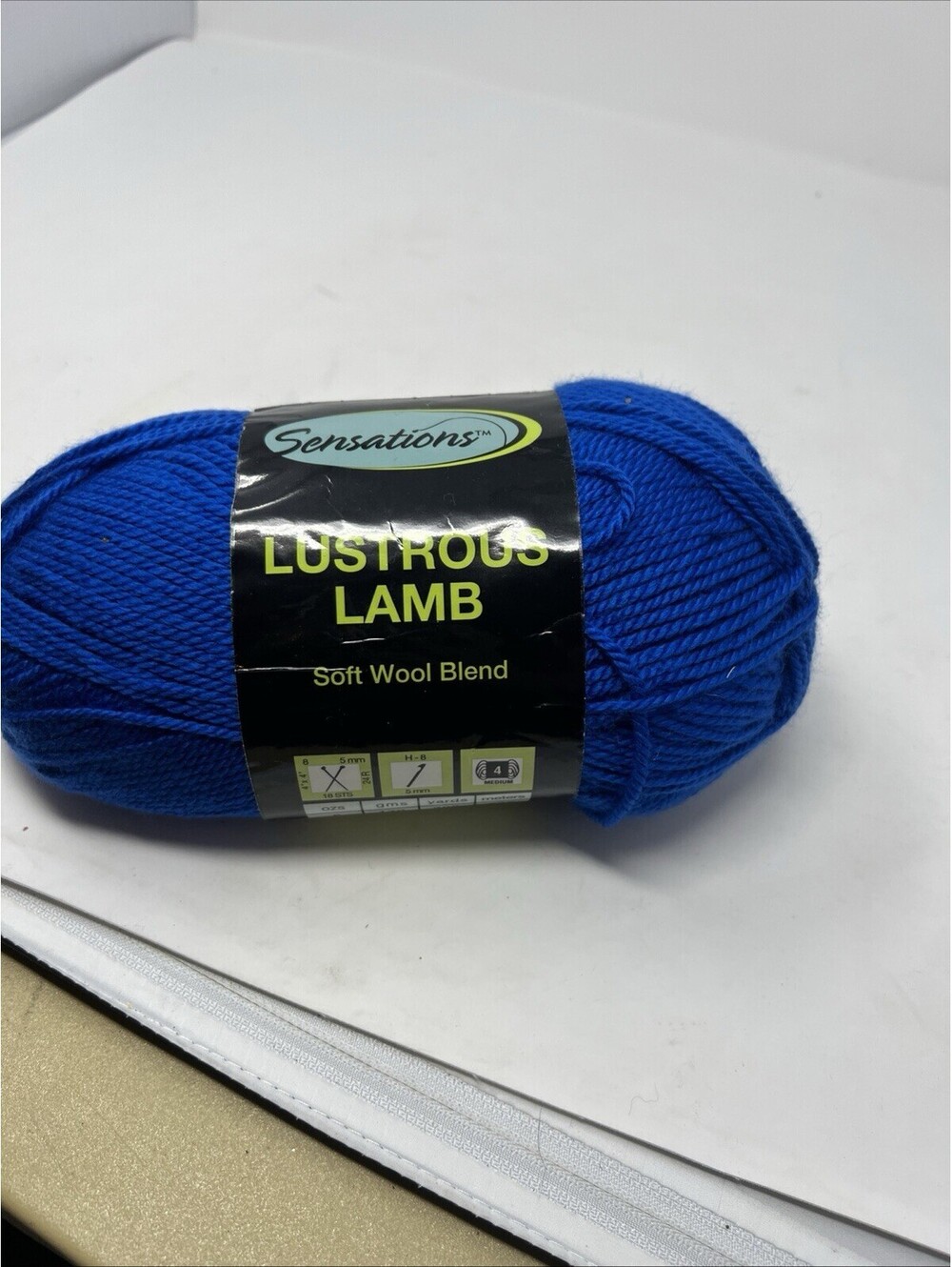 Vintage Sensations Lustrous Lamb Yarn Royal Blue K627 Wool Blend 308 Yds NOS